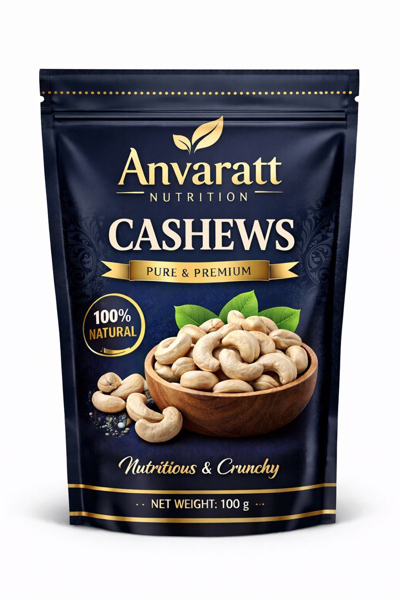 Anvaratt Nutrition Premium Cashews (Kaju) – Pure & Natural | 100 g