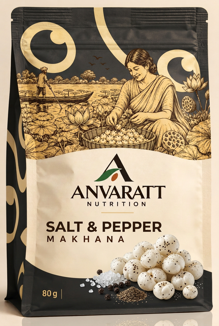 Salt and Pepper Makhana black pouch