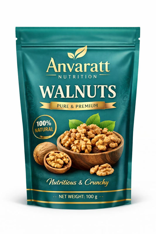 Anvaratt Nutrition Premium Walnuts (Akhrot) – 100% Natural & Nutritious | 100 g